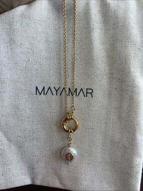 Sagittarius - Zodiac Necklace with Freshwater Pearl Charm - 24k gold plating